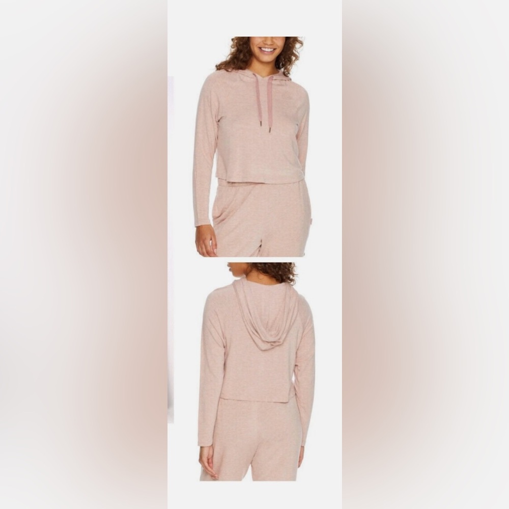 Calvin Klein Pure Crop Lounge Hoodie in Fresh Pink Heather nwot